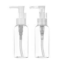 [용기] 오일펌프 용기 [묶음판매] 50ml ~ 300ml, 오일펌프용기[2개묶음], 50ml투명 원형/흰색캡
