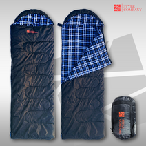 감성 스타일 캠핑 차박 침낭 이불, 면체크