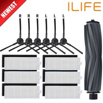 1* 메인 브러시 + 6 쌍 (블랙 화이트) HEPA 필터 사이드 ILIFE A8 danhui 로봇 진공 청소기 부품 ilife, 한개옵션0