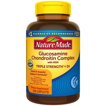 네이처 메이드(Nature Made )MSM 함유 글루코사민 콘드로이틴 복합체 관절 지원을 위한 건강 보조 식품 120정 60일분(해외직구 구매대행)