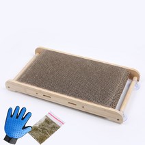 고양이 스크래쳐 골판지-리필 스크래처 수직형+장갑빗, 부착형+장갑빗