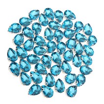 ZCD 50 조각 크리스탈 비즈 장식품 DIY 봉제 공예품, 14x10x5mm, 유리, Azure