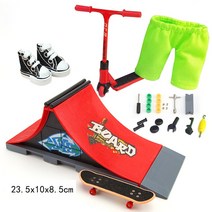 피규어 테크 핑거 보드 램프 BMX 스쿠터 세트 스케이트 장소 조합 팁 자전거 데크 어린이 장난감 소년, 10 SP-Red-A