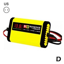 12V 2A 자동차 배터리 충전기 LED 디스플레이 오토바이 전원 충전 단락 보호 12AH 14A 납산, US 12V 6A