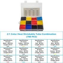 낚시대그릴 박스형 내열 튜브 열 수축 포장 키트 전기 연결 케이블 보호 127800 개, 780 Pcs Box