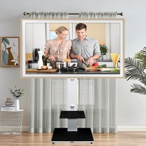 이동식TV거치대 UP DOWN 65인치 55인치 LG 삼성 더프레임 티비스탠드 TV이젤, 민서발(고무발)/블랙