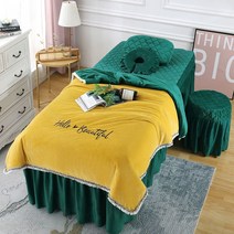 벨벳 부드러운 미용 베드 커버 이불 세트 구멍 있는 마사지 피부관리 마사지실 속눈썹 침대