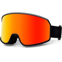 Ocort 광각 이중 김서림방지 스키 고글, 레드 + 블랙
