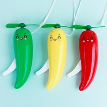 이엘에프비 고추 휴대용선풍기 자가발전식, 레드
