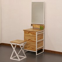 라레스 D507 참죽 원목 철제 3단450 서랍장, 화이트