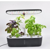 수경재배기 식물 키우기 쌈 채소 배란다 수직농장 가정용, 블랙 12 홀스마트 화분