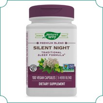Natures Way 네이처스 웨이 사일런트 나이트 발레리안 레몬밤 수면 숙면 잠 잘오는 영양제 보조제 100 비건 캡슐