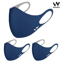 5매 / 3매 윈어블 스포츠 구리 패션 방수 새부리형 빨아쓰는 마스크 재사용 항균 마스크 헬스장 헬스 운동용, 네이비(구리사) 3매