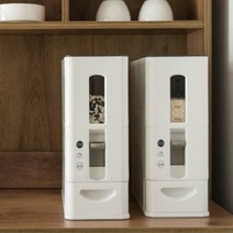 쌀통20kg 뒤주 무선진공쌀통 쌀독항아리 잡곡통 10kg 보관함 진공밀폐용기 12kg, 화이트