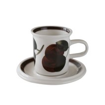 아라비아 핀란드 빈티지 레트로 빈티지 커피잔 접시 컵앤소서 (6종), 브라운 B타입