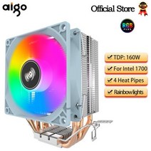 소형 차량용 냉풍기 가정용 이동식 에어쿨러 AigoCPU 쿨러 2 4 히트 파이프 PC 라디에이터 냉각 3 핀 PWM 무소음 Rgb 팬 인텔 1700 1150 1155 1156 1
