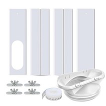 커플러가있는 1 Set 휴대용 에어 컨디셔너 창 키트 AC 유닛 슬라이딩 조절 식 씰 배기 호스, 01 1 set