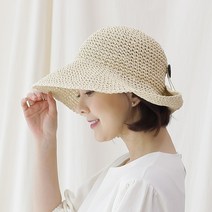 루루백 몰디브 버킷햇 데일리 여름 밀짚 모자 넓은챙 와이어 비치 여성 썬캡 + 구성품 증정