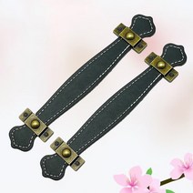 손잡이 캐비닛 서랍 당김 가구 가방 스타일 트렁크 도어 수하물 레트로 Pu 드레서 표면 빈티지, 01 Black