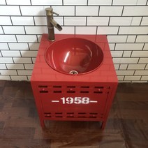 로고 변경가능 높이 낮은 세면대 미니 컬러 손 세정대 소형 싱크대 간이, 노랑+거울세트개