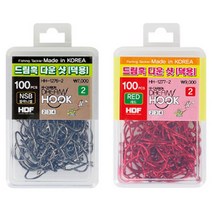 해동 드림훅 다운샷 NSB 100 벌크 레드 바늘 100개, 레드4호