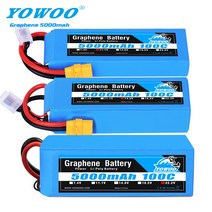 Yowoo RC 그래핀 배터리 Lipo 2S 7.4V 3S 11.1V 4S 14.8 5S 18.5V 6S 22.2V 5000mAh 3000mah 2200mah 100C XT60 자, [24] 6S 4000mah 100C EC5