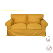 이케아 EKTORP 엑토르프 2인용 패브릭 거실 소파 커버 리폼 덮개 맞춤커버링, 옐로우188-12
