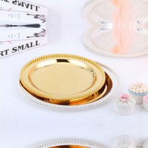 예쁜 플레이팅 실버 골드 케이크 카페 접시