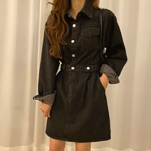 레트로 아이코닉 데님 원피스