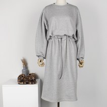 퍼니걸스 9749 루즈핏 퍼프 기모 스트링 롱 원피스 여성의류