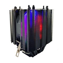 노트북 쿨러 쿨링팬 컴퓨터 cpu 그래픽카드 눈사람 6 히트 파이프 무소음 CPU 4 핀 PWM 90mm 팬 인텔 i5 LG 호환A 1700 2011 1150 1155x79x99, 01 4 Pin PWM Fan, 10 Black- Rainbow 1 Fan