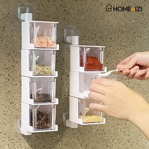 홈앤이지 깔끄미 멀티 회전 수납함 3단 4단 벽걸이 양념통 세트, 3단 1개