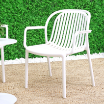 마샬라운지체어 야외 편한 등받이 카페의자, 화이트