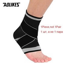 발목보조기 발목 보호대 족하수 관절 재활 고정기 aolikes 1 pc 스포츠 중괄호 압축 스트랩 슬리브 지원 3d weave elastic bandage 발 장비 체육관 피트니스, 검은색과 회색, m