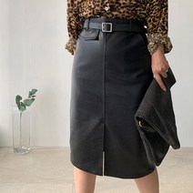 네모 여성용 트임레더+벨트 스커트