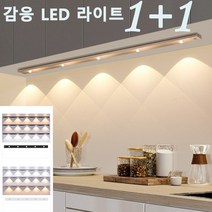 1+1거실 led등 감응 라이트 스마트 인체 자석 led등 부착식, 30cm, 실버*2