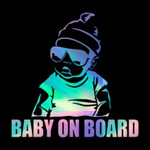 BABY ON BOARD 자동차 오프로드 SUV 캠핑 포인트 스티커, M, YELLOW