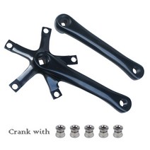 접이식 자전거 크랭크 암 세트 165/170mm 130BCD 44T 단일 속도 체인 휠 스퀘어 홀 고정 기어 셋 트랙 링, 165mm, [01] Black Crank