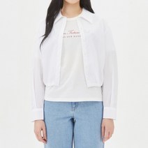 탑텐 23 SS 여성 나일론 코튼 카라 스트링 셔츠 화이트 WT
