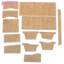 원데이클래스 가죽공방 카드지갑만들기 13pcs 뜨거운 아크릴 지갑 스텐실 세트 접힌 템플릿 가죽 수제 공예 바느질 패턴 바느질 도구 액세서리 새로운 설명, 없음