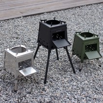 다잡 캠핑 화로대 불멍 바베큐 숯불 그릴 화로 야외 캠핑용 불판, 블랙