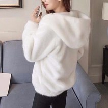 에코퍼 인조 모피 자켓 토끼 모조 잔디 밍크 인조 숙녀 인조 후드 인조 후드