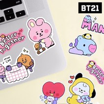 BT21 BTS 리무벌 스티커 노트북 태블릿 꾸미기 스티커, SHOOKY