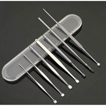 스프링귀이개 7종세트 귀청소도구 귀지흡입기 귀각질 귀가려움 실리콘 내시경 점착식 귀지 제거 청소기 귀이개, 스텐 7종 귀이개 1세트
