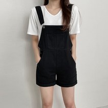 여성용 뮤즈 데님 멜빵 반바지