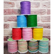 [라울몽실]0.8mm 200m 1합 대용량 황마끈 칼라마끈 컬러풀마끈 천연수세미실 (58color) 수세미뜨기, NEON GREEN 32