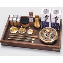 향전 구리 인센스 버너 DIY 씰 도로 입구 세라믹 세트 삽 스푼 연장 도구 선물, 22.Bm