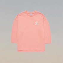 엠엘비 키즈 여아 베이직 빅로고 티셔츠 뉴욕양키스 코랄 7FTS00423-50COL