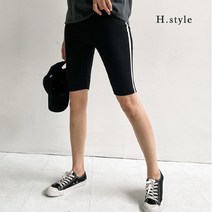H스타일 JJ 라인바이커레깅스 여름 5부레깅스