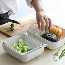 구디푸디 다용도 물빠짐 채반 바구니 3종, 그레이